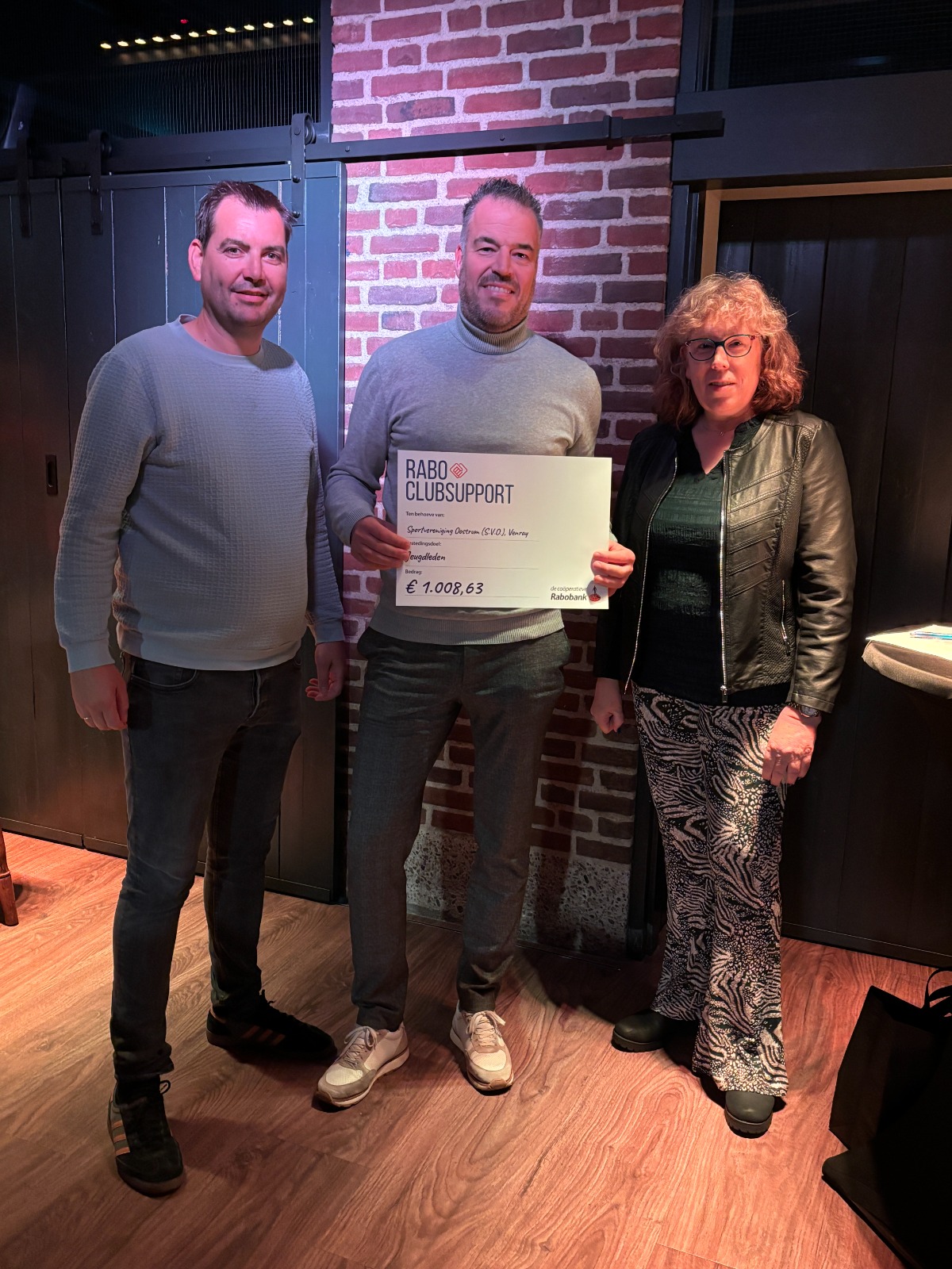 Mooi bedrag Rabo ClubSupport voor jeugd SV Oostrum!